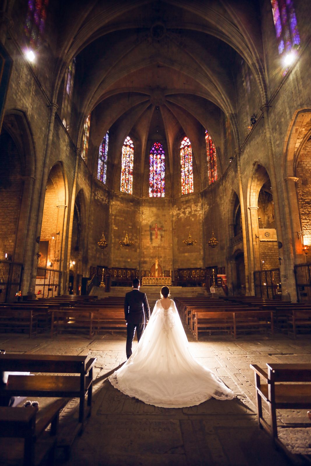 松树圣母教堂婚纱照 - 巴塞罗那